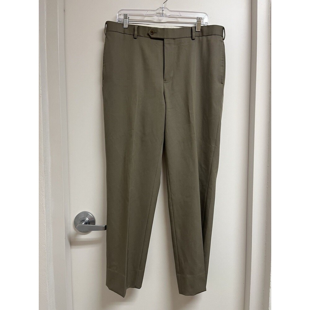 Brooks Brothers 100% Wool Pants Mens 36x30 Olive 1818 Madison Pleated Pants